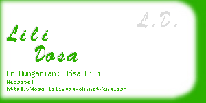 lili dosa business card