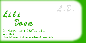 lili dosa business card